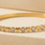 Heart And Cubic Zirconia Bangle 18k Gold Plated Bracelet, thumbnail 1 of 3
