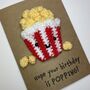 Popcorn Lover Crochet Birthday Card Handmade, thumbnail 7 of 7