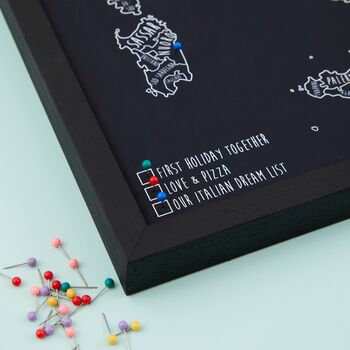 Personalised Italy Pinboard Map With Pins, 10 of 10