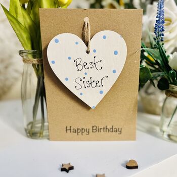 Personalised Sister Birthday Card Heart Gift, 3 of 4