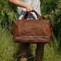 Leather Weekend Bag With Shirt Compartment, thumbnail 1 of 11