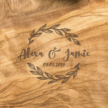 Personalised Couples Olive Wood Anniversary Gift, 4 of 6