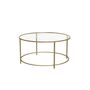 Round Glass Coffee Table With Gold Steel Frame, thumbnail 4 of 7