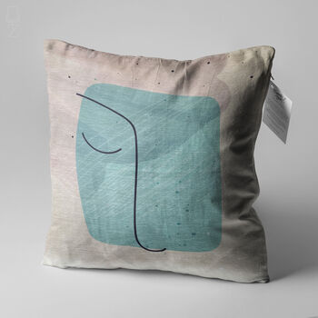 Abstract Face Pattern Cushion Cover With Mint Colourr, 3 of 7