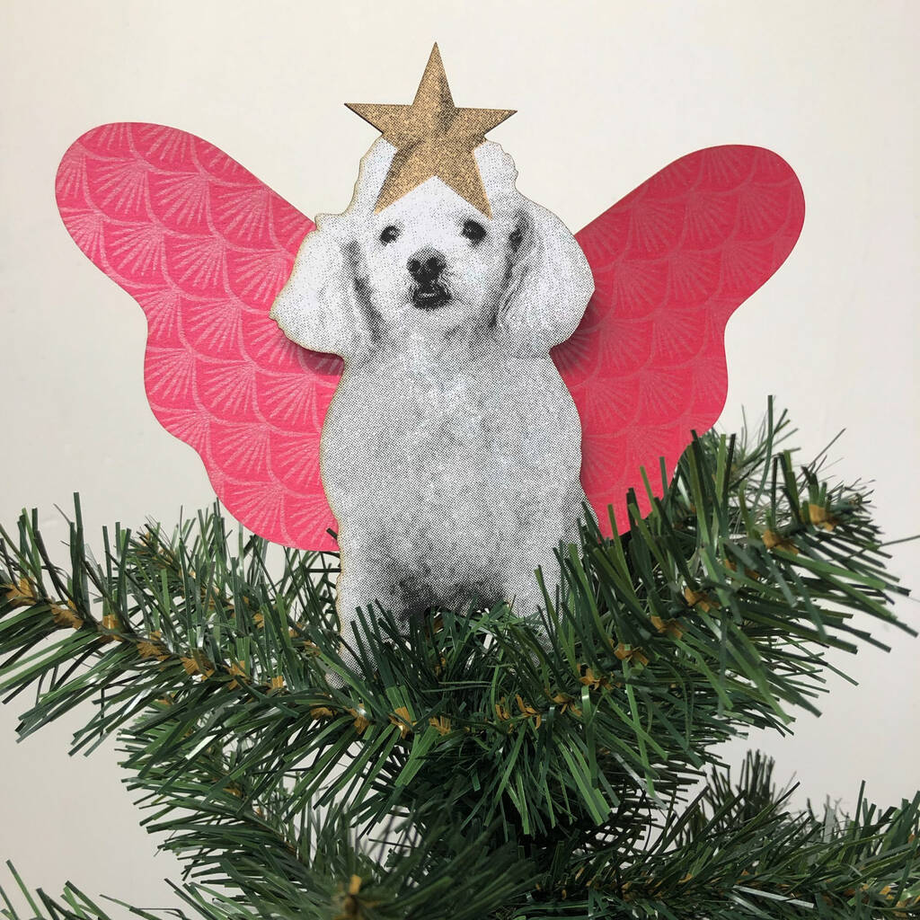 White Poodle Tree Topper, 1 of 4