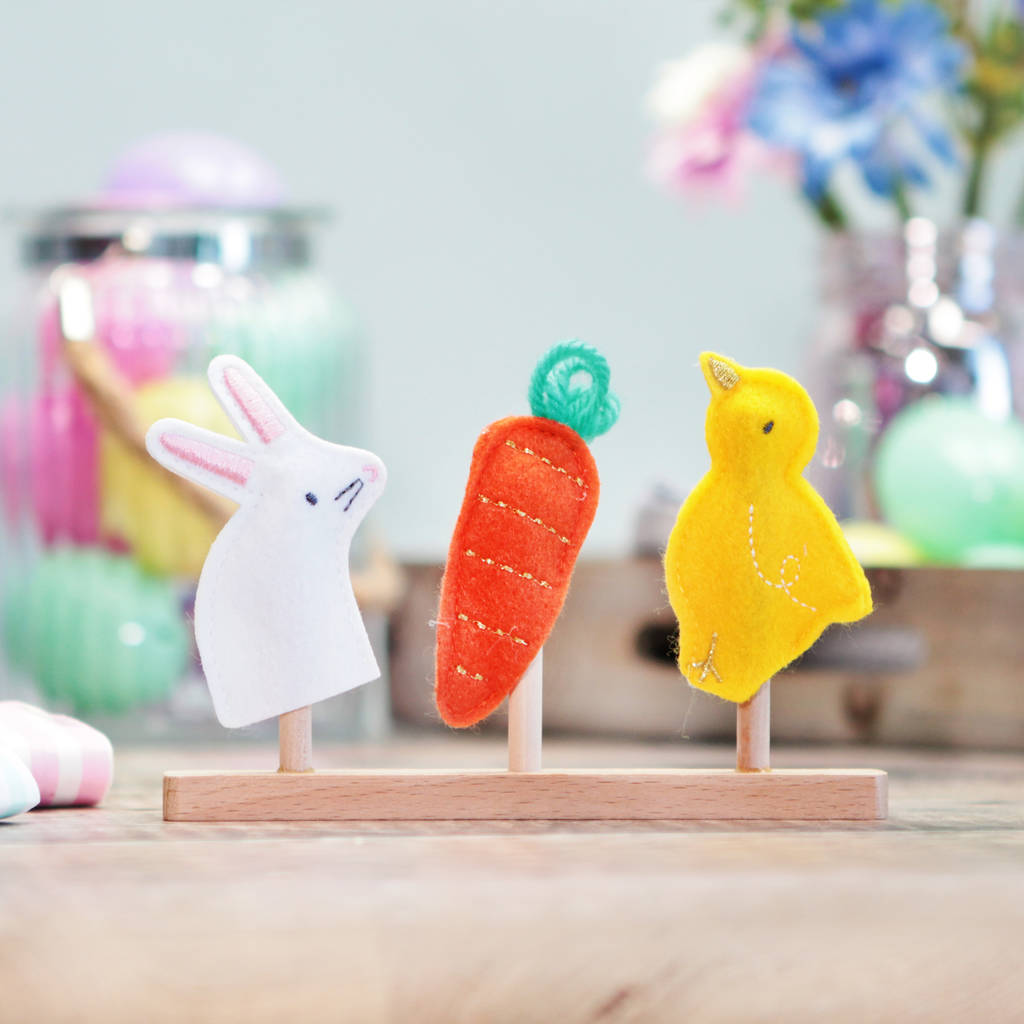 easter felt finger puppets by postbox party