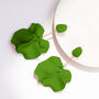 Lawn Green Hand Painted Large Petal Drop Earrings, thumbnail 1 of 3