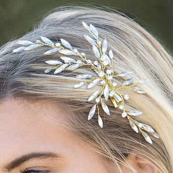 Silver, Gold Or Rose Gold Crystal Bridal Hair Clip, 9 of 12