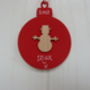 Personalised Wooden Snowman Christmas Bauble Decoration, thumbnail 5 of 5