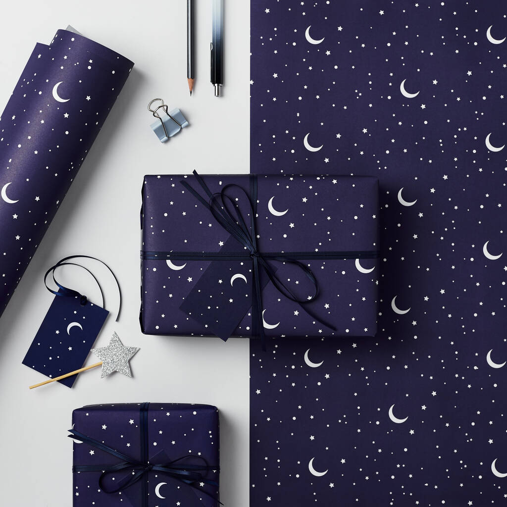 Stars And Moons Wrapping Paper Set, 1 of 6