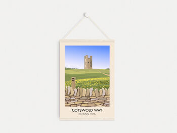 Cotswold Way National Trail Travel Poster Art Print, 6 of 8