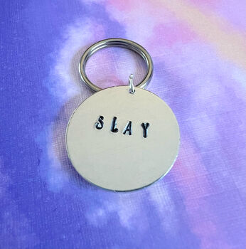 Slay Keyring Hand Stamped Gift, 3 of 4