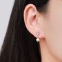 Sterling Silver Snowflake And Natural Pearl Stud Earrings, thumbnail 7 of 12