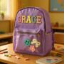 Personalised Nylon Backpack With Patch Letters And Motifs With Gold Outline, thumbnail 1 of 12