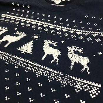 Mens Festive Christmas Reindeer Long Sleeve Tshirt, 8 of 9