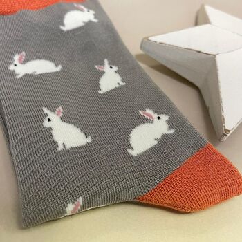 Bamboo Rabbit Socks In Grey, 2 of 2