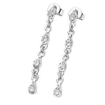 Sterling Silver Designer Skinny Drip Drop Earrings, 2 of 5