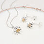 Sterling Silver Earring And Necklace Birth Flower Set, thumbnail 7 of 12