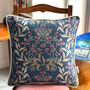 Luxury Heavy Linen Blend Cushion Christmas Navy Gold, thumbnail 4 of 5