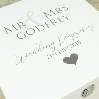 Personalised Wooden Wedding Memory Keepsake Box, 4 of 8