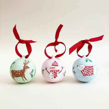 Personalised Illustrated Polar Bear Christmas Bauble, 5 of 5