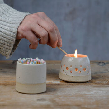 Match Striker Pot With Matches In Off White, 7 of 8