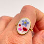 Ring With Real Flowers In Marie Antoinette Style, thumbnail 2 of 10