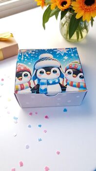 Penguin Style Socks Gift Box – Blue Socks With Gift Tag For Adults, 11 of 11