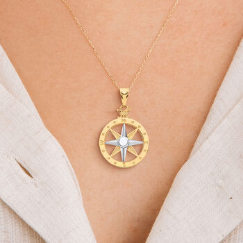 Personalised Solid 9ct Gold Compass Necklace, 3 of 10