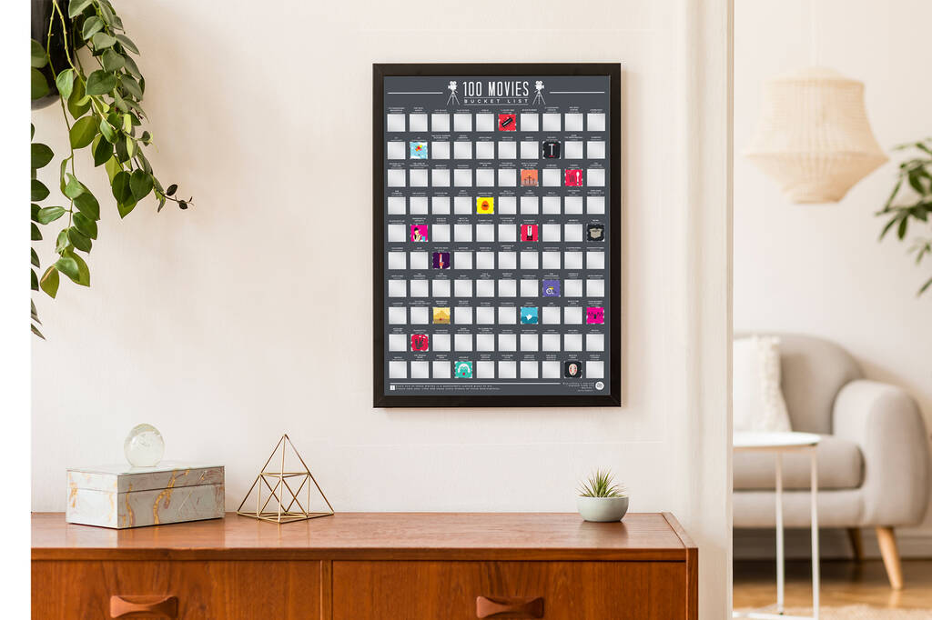 100 Movies Bucket List Scratch Poster