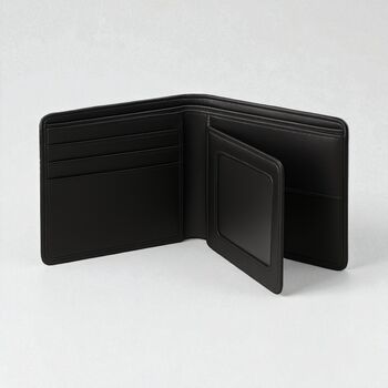 Men's Rfid Black Leather Bifold Wallet, 2 of 3