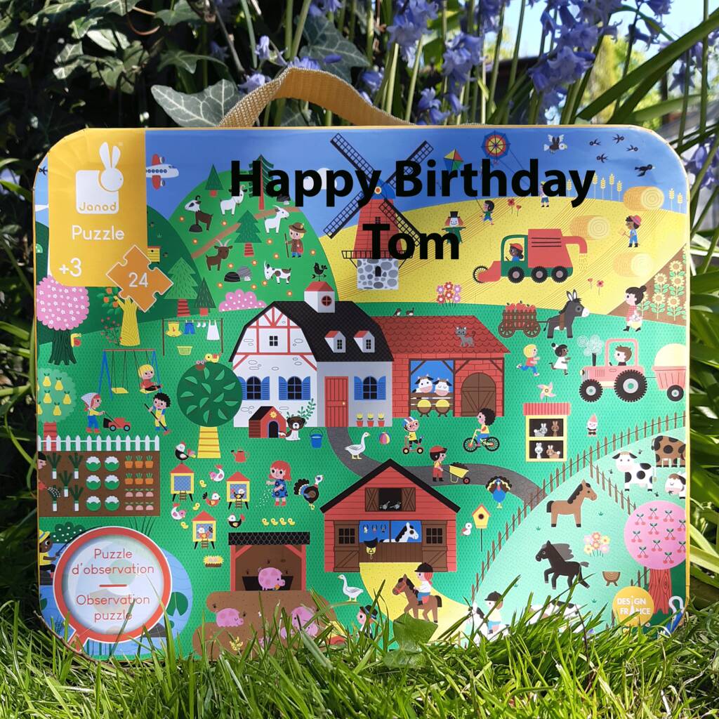 Farm Puzzle With Personalised Case