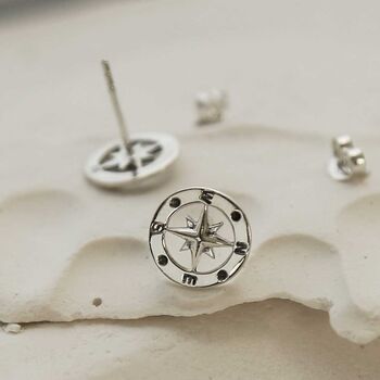 Sterling Silver Compass Studs, 4 of 6