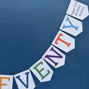 Personalised Seventy Birthday Banner : 70th Birthday Party Decoration, 4 of 7