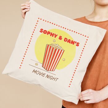 Personalised Couple's Movie Night Cushion, 2 of 3
