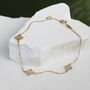 9ct Yellow Gold Mother Of Pearl Clover Bracelet, thumbnail 2 of 3