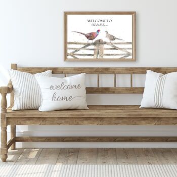 Personalised Home Sign Print Pheasants, 3 of 5