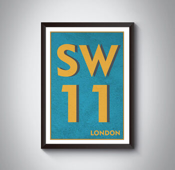 Sw11 Battersea, Clapham Junction London Postcode Print, 10 of 10