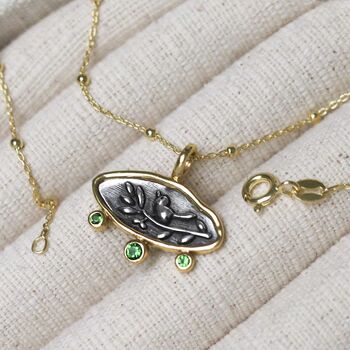 Gold Plated Sterling Silver Hieroglyphics Necklace, 7 of 10