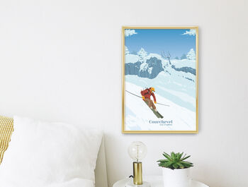 Courchevel Ski Resort France Travel Poster Art Print, 2 of 8