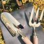 Personalised Gold And Beechwood Garden Tools, thumbnail 3 of 4