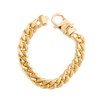 Gold Plated Bronze Cuban Chain Bracelet, 5 of 5
