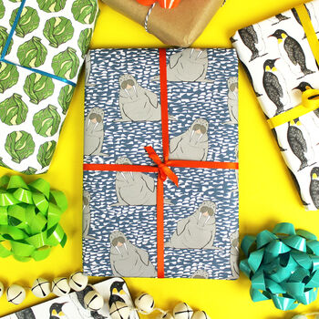 Luxury Walrus Wrapping Paper And Card Set, 4 of 5