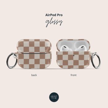 Almond Check Air Pods Case With Keychain, 2 of 5