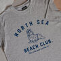 Mens Retro Grey 'North Sea Beach Club' T Shirt, thumbnail 3 of 5