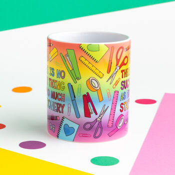 There Is No Such Thing As Too Much Stationery Rainbow Mug, 2 of 3