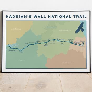 Hadrian's Wall Path Map Art Print, 5 of 9