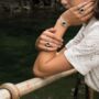 Small Round Blue Reef Adjustable Ring, thumbnail 1 of 8