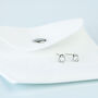 Sterling Silver Tiny Twisted Triangle Stud Earrings, thumbnail 4 of 5