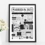 2021 Personalised 4th Linen Wedding Anniversary Poster, thumbnail 1 of 8